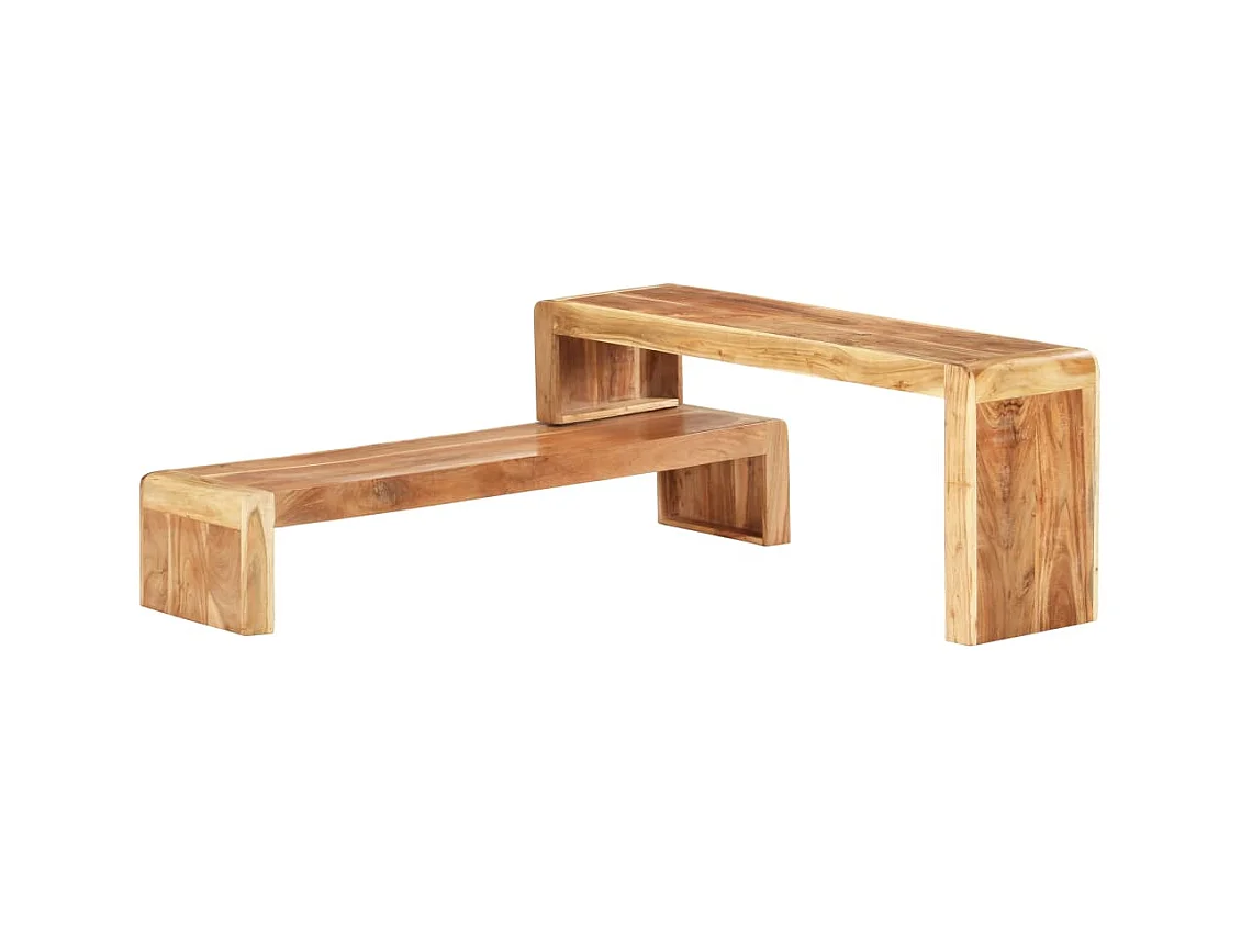 Garden Furniture -  Meubles TV 2 pcs Bois d'acacia massif
