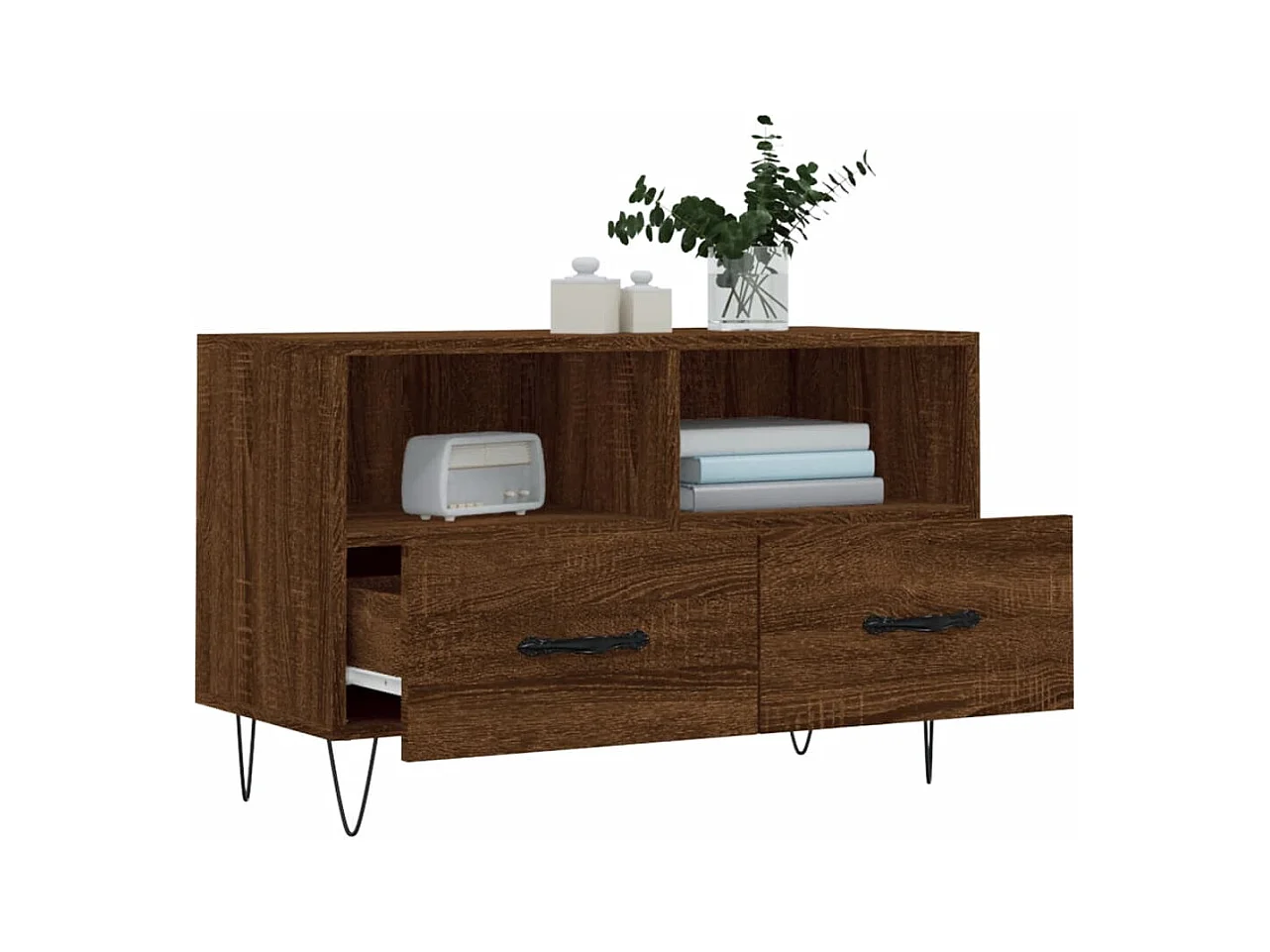 Rødovre  Tv-meubel 80x36x50 cm bewerkt hout bruin eikenkleur