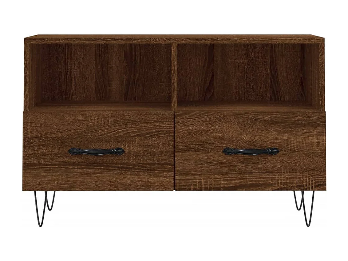 Rødovre  Tv-meubel 80x36x50 cm bewerkt hout bruin eikenkleur