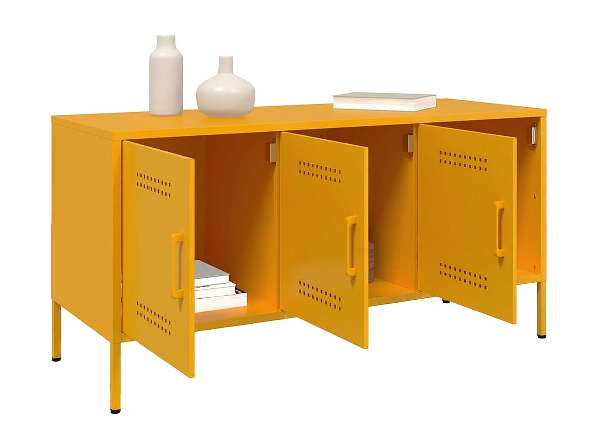 Yelda  Meuble TV jaune moutarde 100,5x39x50,5 cm acier