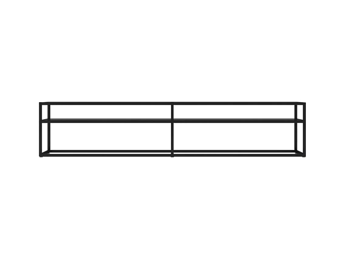 Ballypatrick  Meuble TV noir 200x40x40,5 cm verre trempé