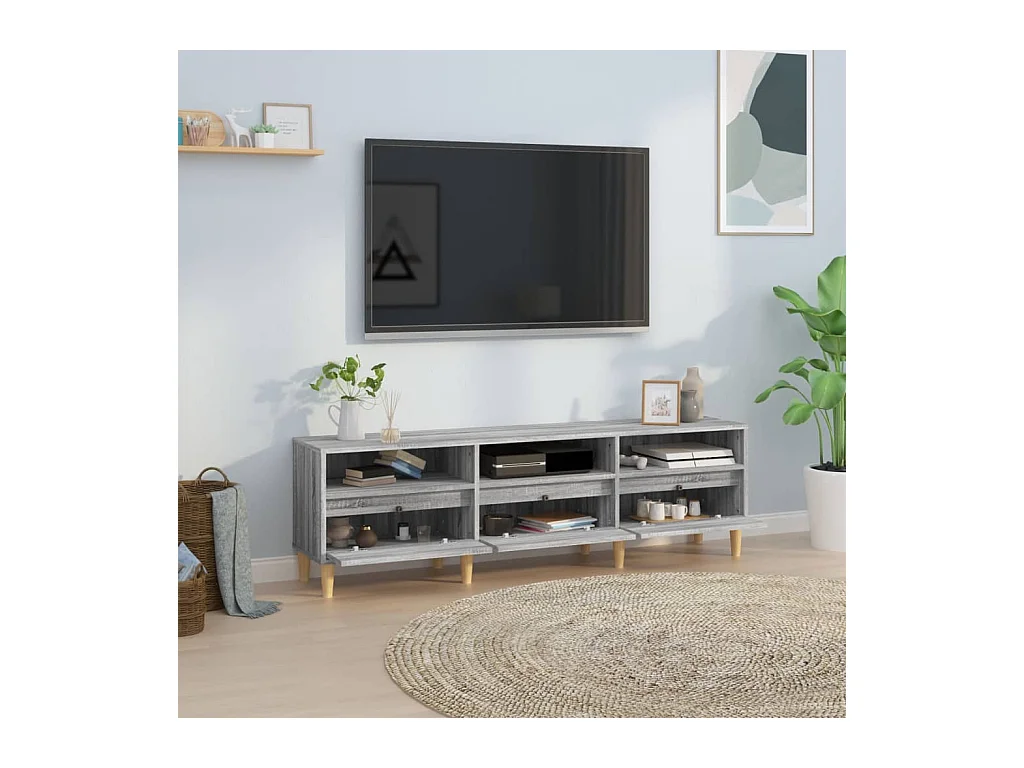 Lin  Meuble TV Sonoma gris 150x30x44,5 cm bois d'ingénierie