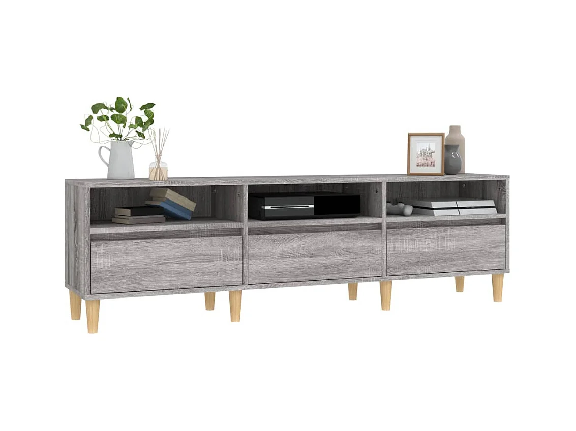 Lin  Meuble TV Sonoma gris 150x30x44,5 cm bois d'ingénierie