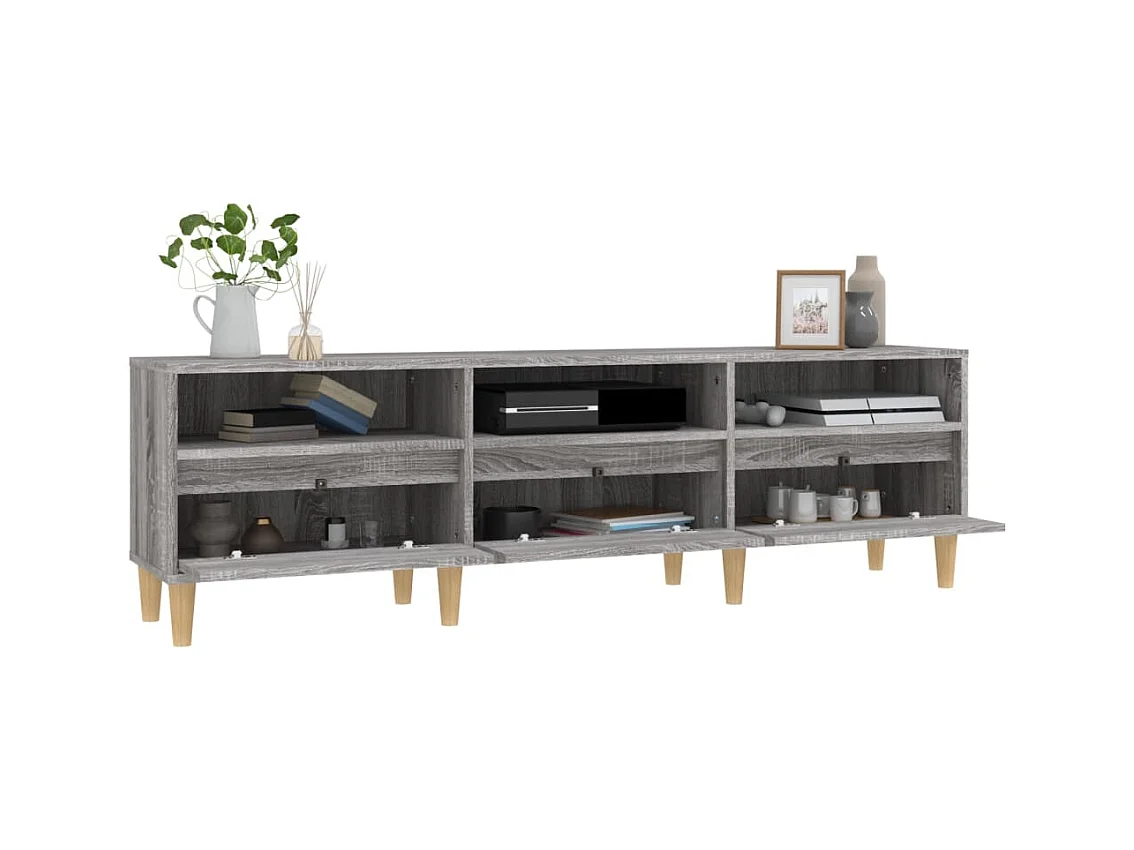 Lin  Meuble TV Sonoma gris 150x30x44,5 cm bois d'ingénierie
