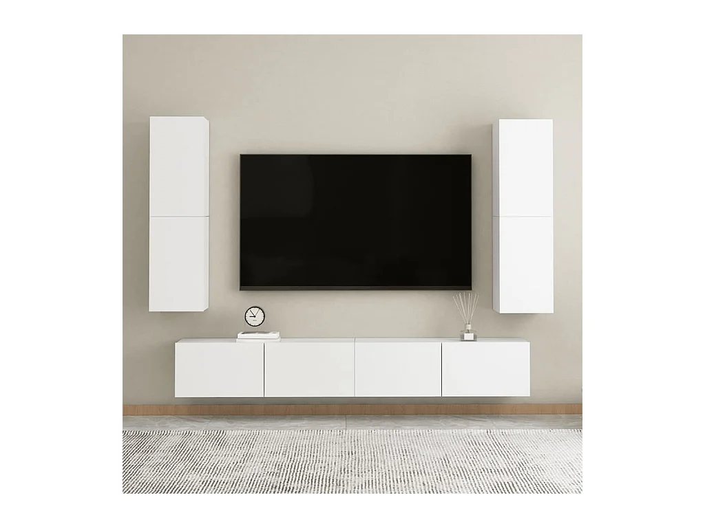 Hoeselt  Tv-meubel 30,5x30x110 cm bewerkt hout wit