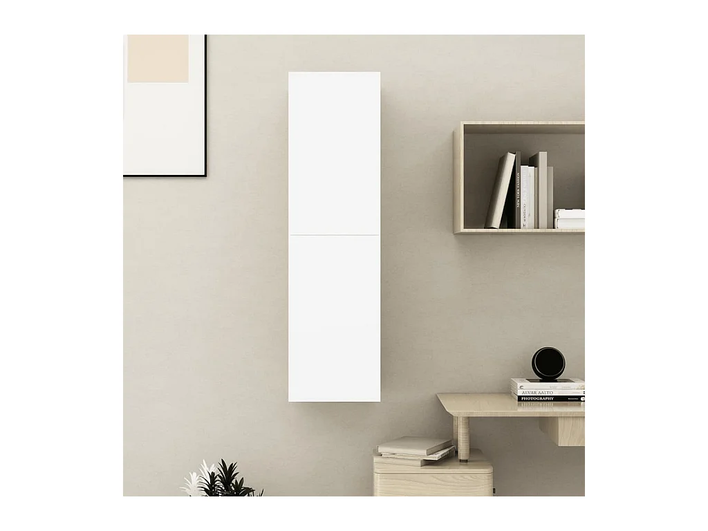 Hoeselt  Mueble para TV de madera contrachapada blanco 30,5x30x110 cm