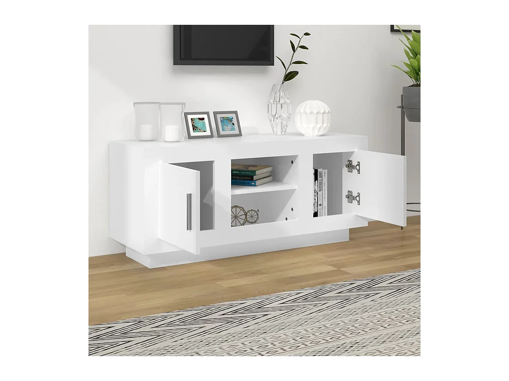Stephen  Meuble TV blanc 102x35x45 cm bois d'ingénierie
