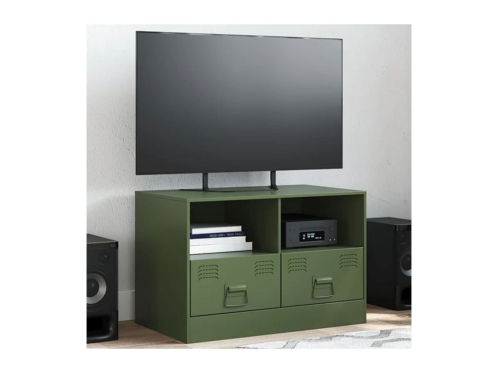 Amelie  Meuble TV vert olive 67x39x44 cm acier
