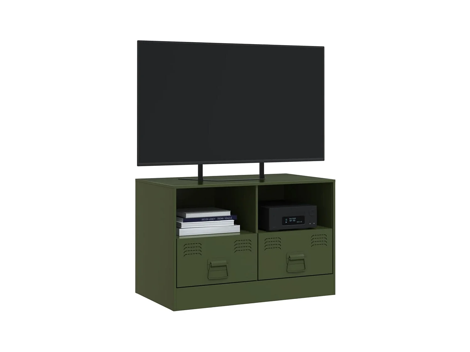Amelie  Meuble TV vert olive 67x39x44 cm acier