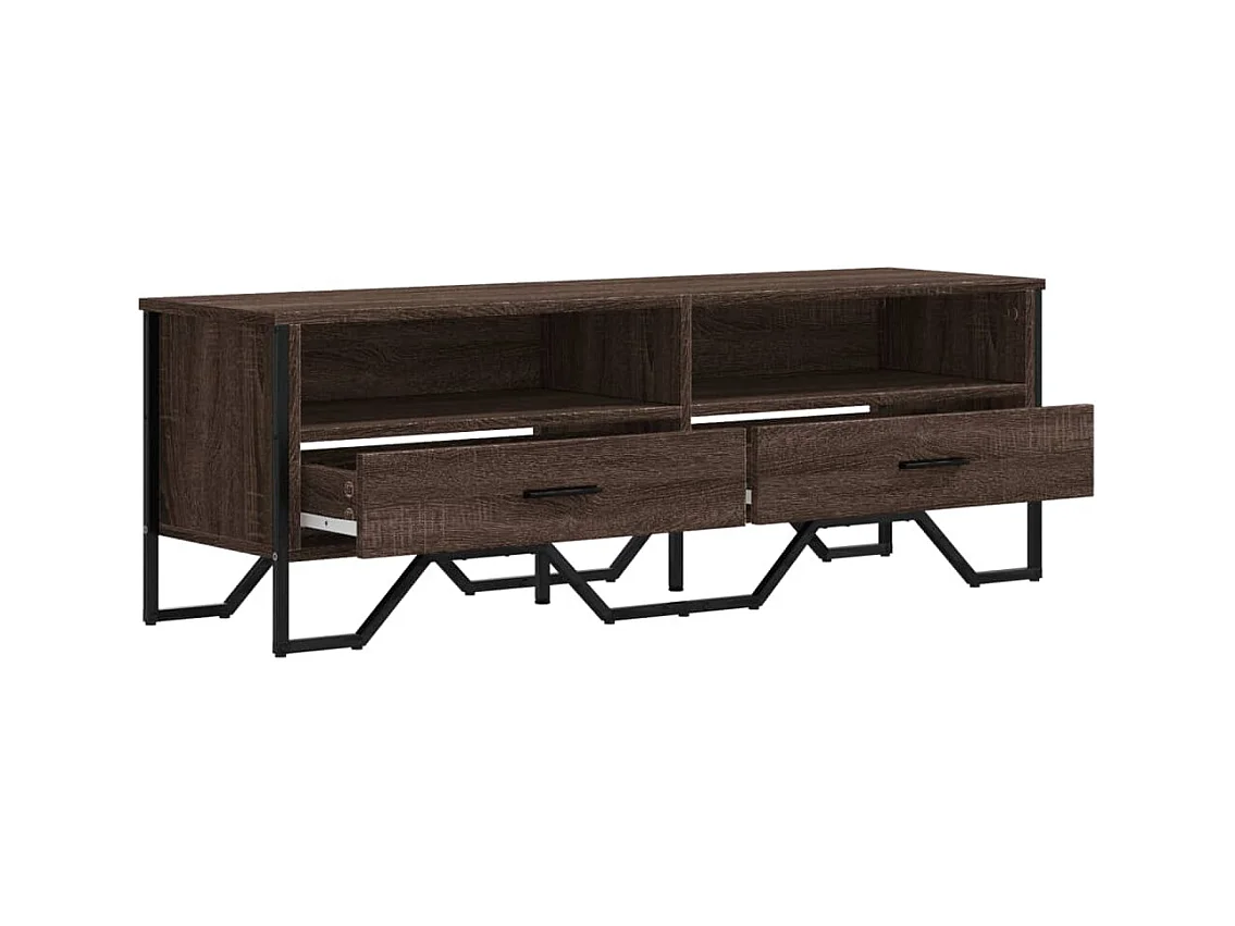 Henri-Jean  Meuble TV chêne marron 122x34x41 cm bois d'ingénierie