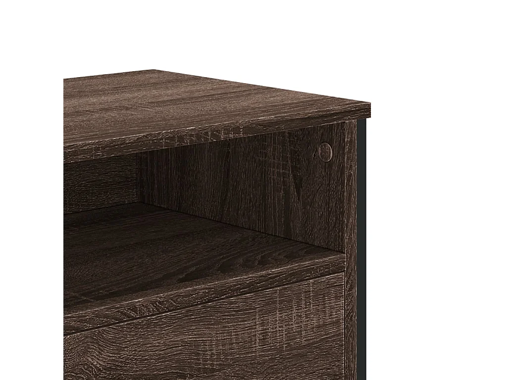 Henri-Jean  Meuble TV chêne marron 122x34x41 cm bois d'ingénierie