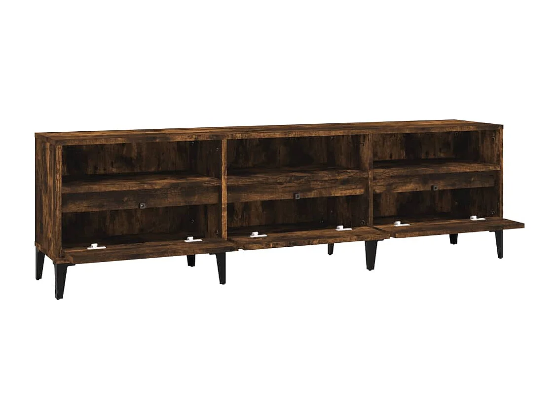 Simon-Pierre  Meuble TV chêne fumé 150x30x44,5 cm bois d'ingénierie