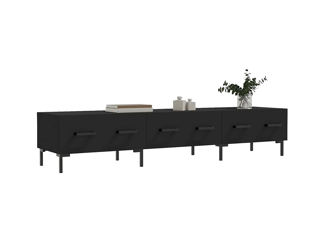 Yusufcan  Meuble TV noir 150x36x30 cm bois d'ingénierie