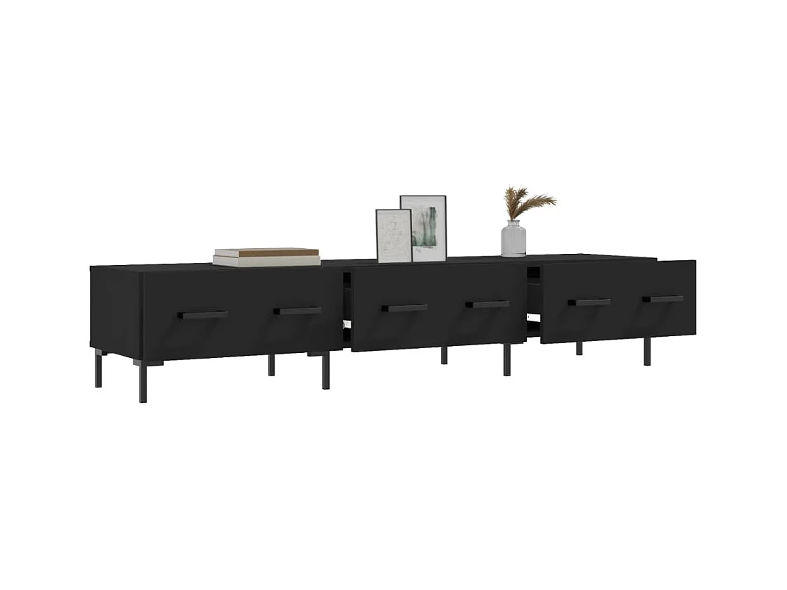 Yusufcan  Meuble TV noir 150x36x30 cm bois d'ingénierie