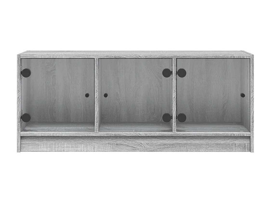 Ilgar  Meuble TV avec portes en verre sonoma gris 102x37x42 cm