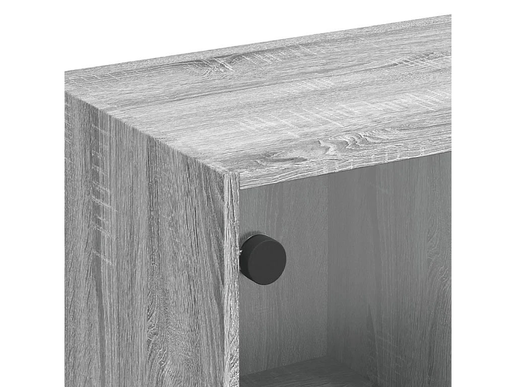 Ilgar  Mueble de TV con puertas de vidrio gris Sonoma 102x37x42 cm