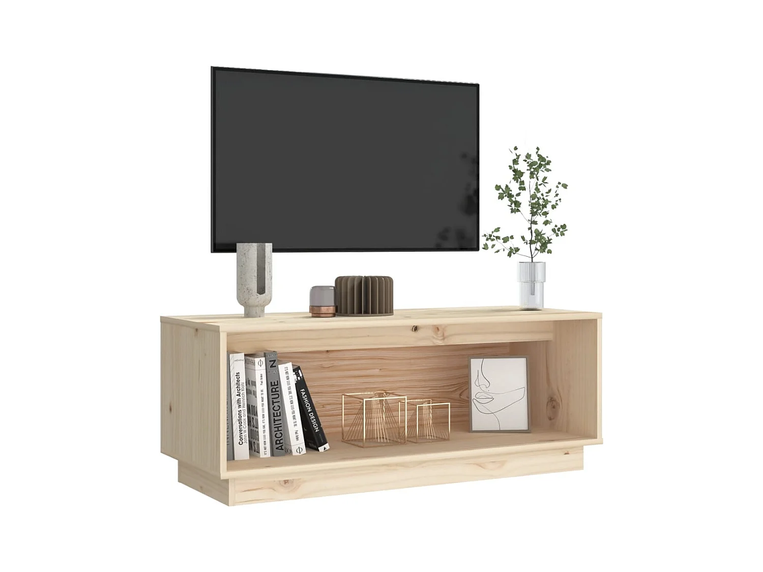 Lysira  Tv-meubel 90x35x35 cm massief grenenhout