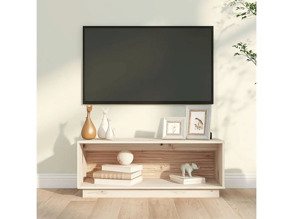 Lysira  Meuble TV 90x35x35 cm Bois de pin massif