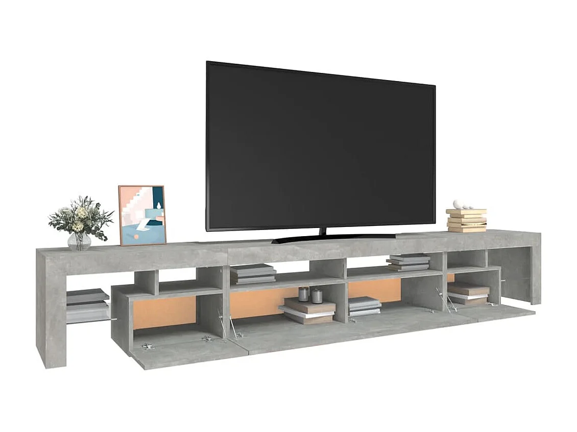 Tahlequah  Tv-meubel met LED-verlichting 260x36,5x40 cm betongrijs