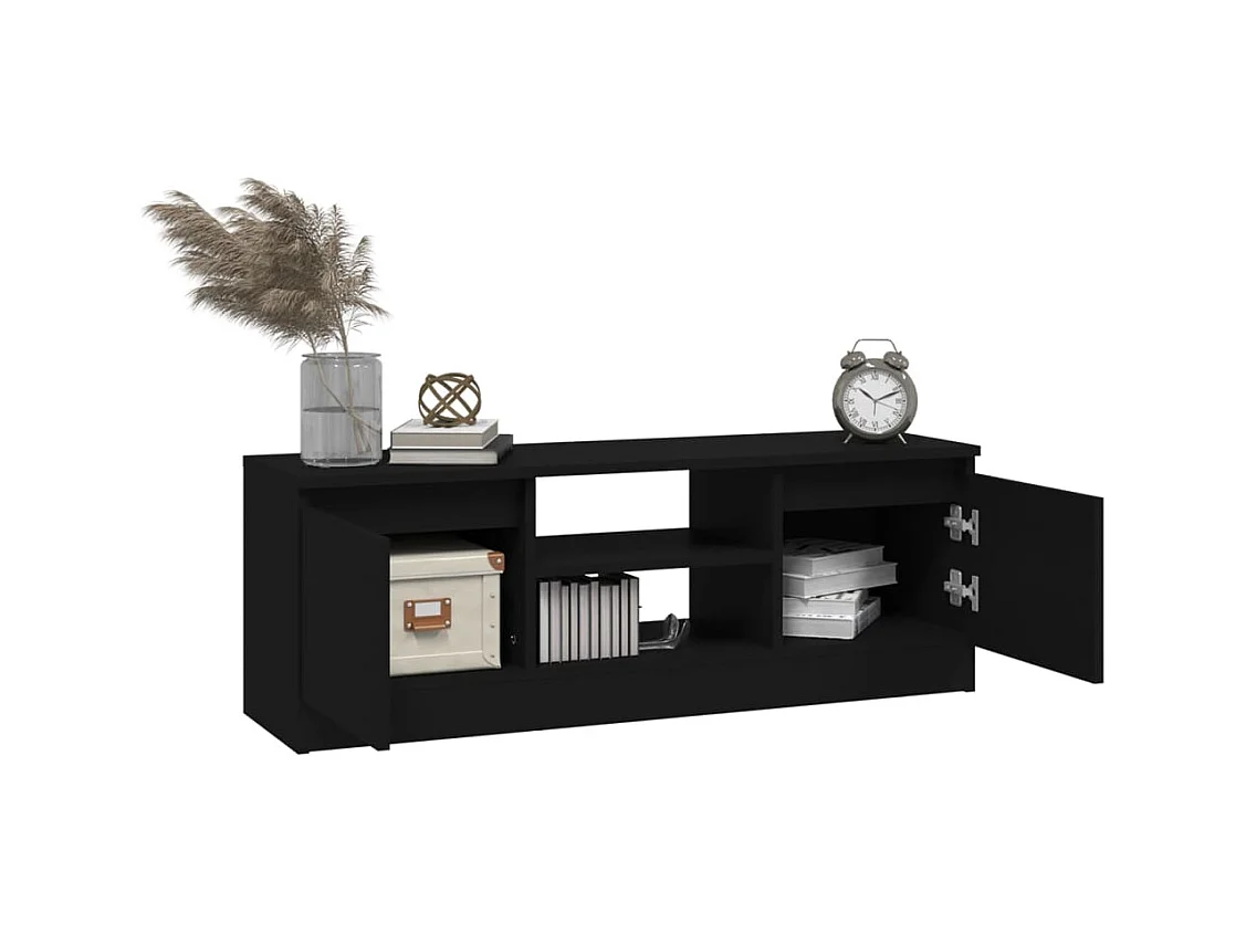 Eugene  Mueble de TV con puerta negro 102x30x36 cm
