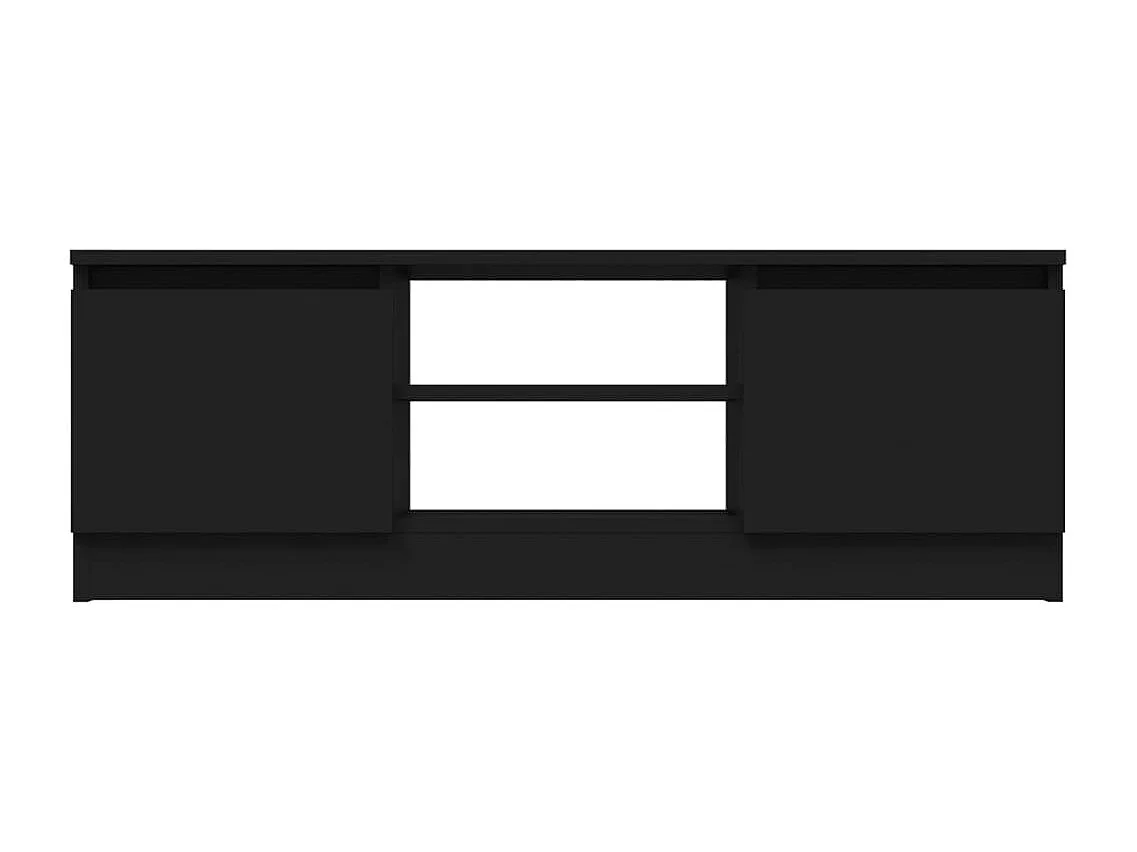 Eugene  Meuble TV avec porte Noir 102x30x36 cm