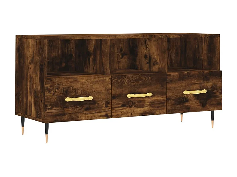 Ravy  Meuble TV chêne fumé 102x36x50 cm bois d'ingénierie