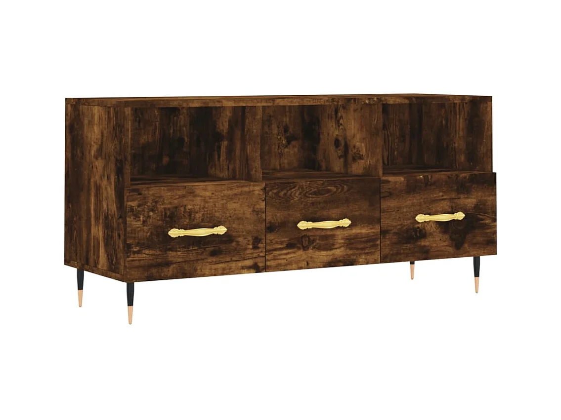 Ravy  Meuble TV chêne fumé 102x36x50 cm bois d'ingénierie