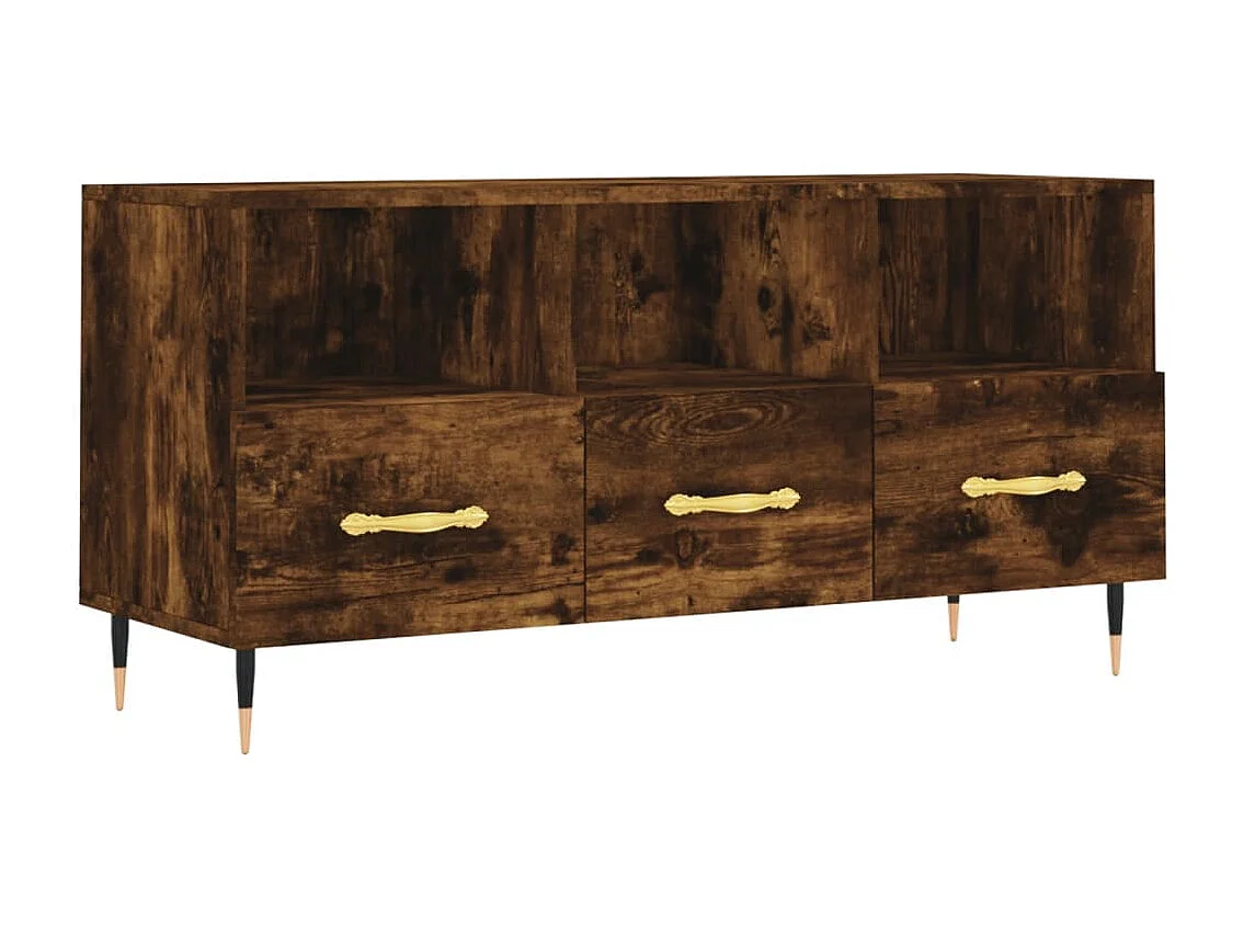 Ravy  Meuble TV chêne fumé 102x36x50 cm bois d'ingénierie