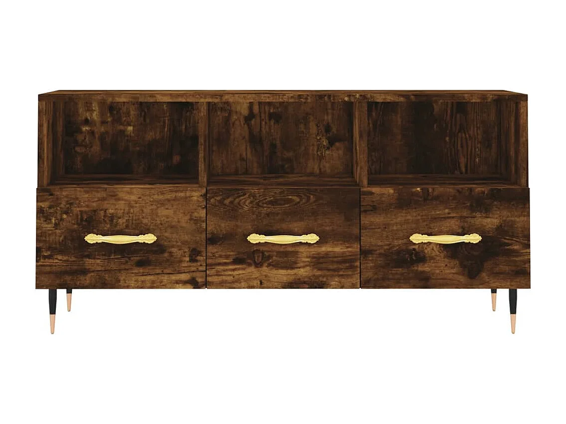 Ravy  Meuble TV chêne fumé 102x36x50 cm bois d'ingénierie