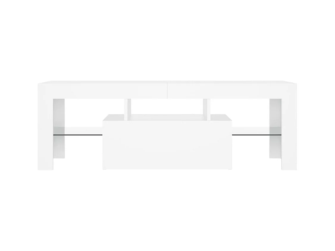 Aiden  Meuble TV avec lumières LED Blanc 120x35x40 cm