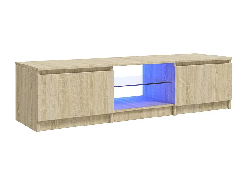 Vasil  Tv-meubel met LED-verlichting 140x40x36 cm sonoma eikenkleur