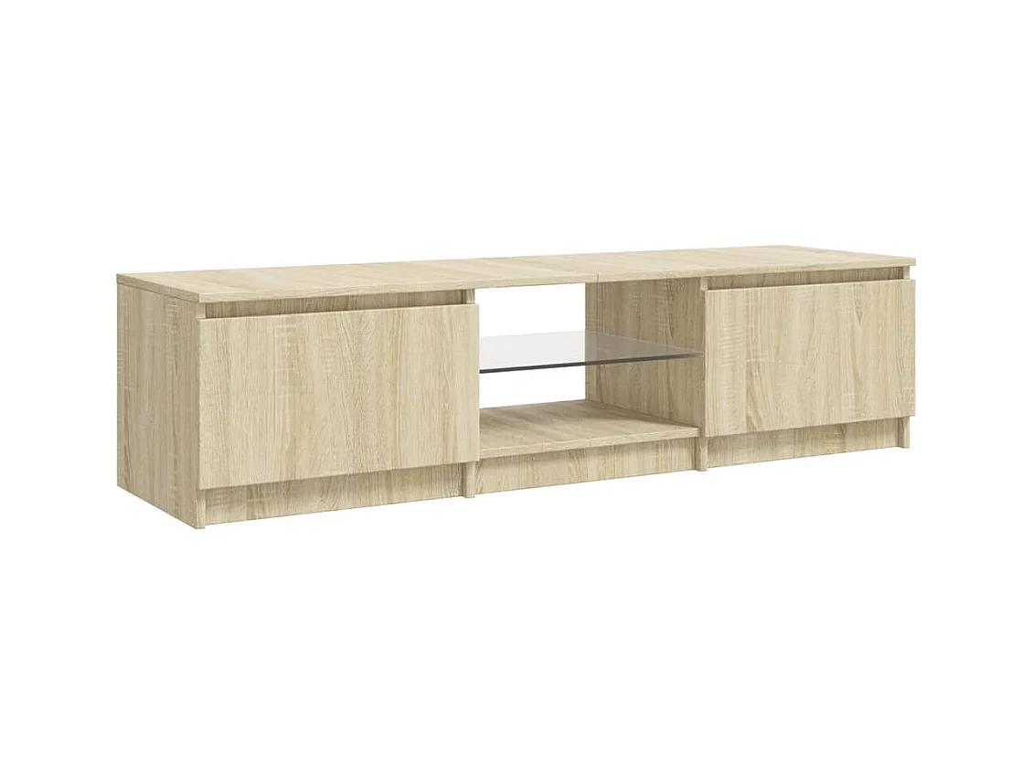 Vasil  Meuble TV avec lumières LED chêne sonoma 140x40x36 cm