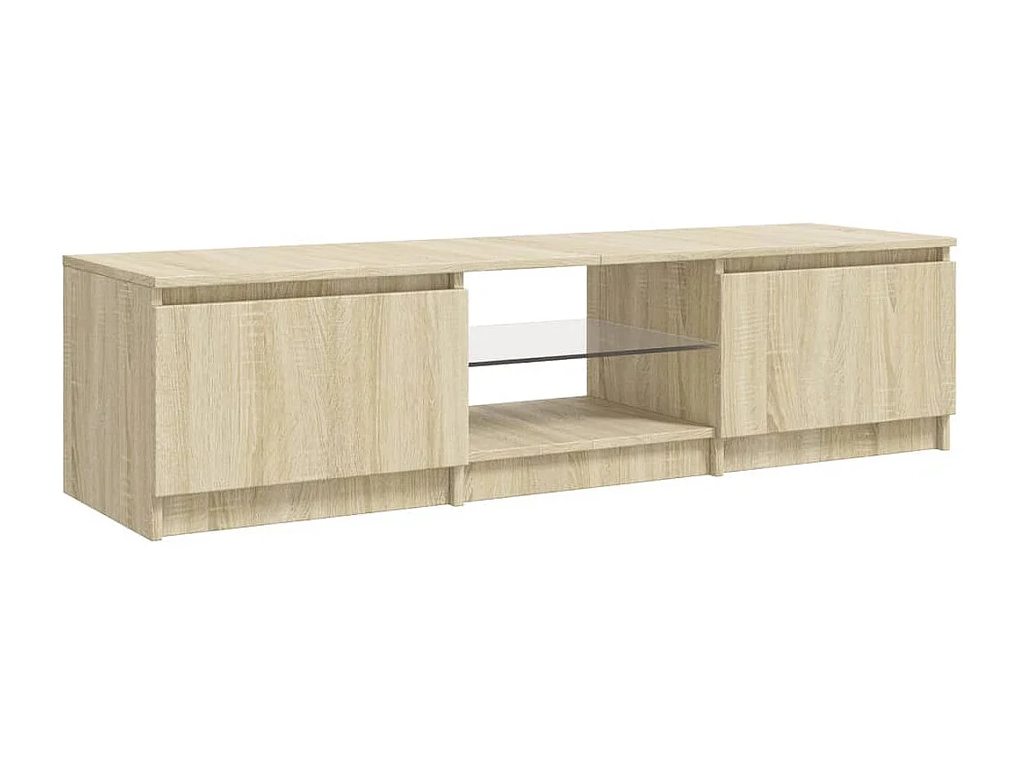 Vasil  Meuble TV avec lumières LED chêne sonoma 140x40x36 cm