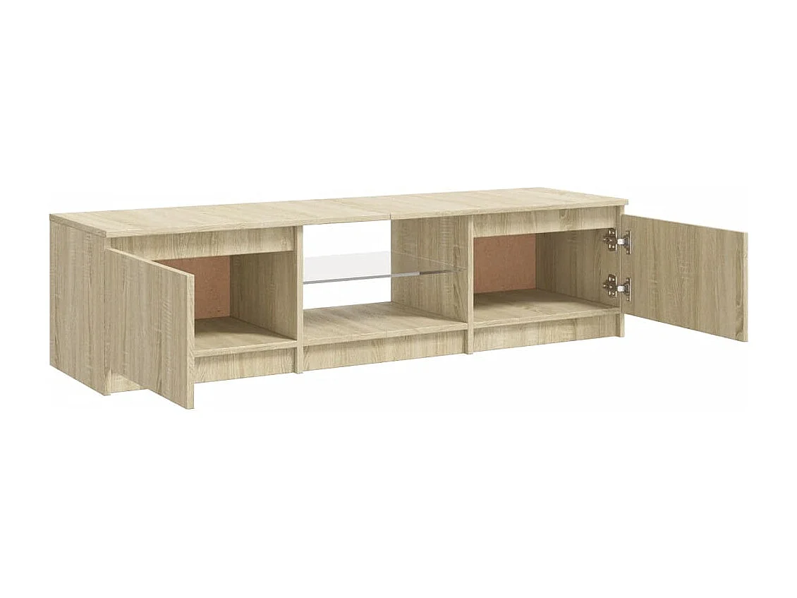 Vasil  Meuble TV avec lumières LED chêne sonoma 140x40x36 cm