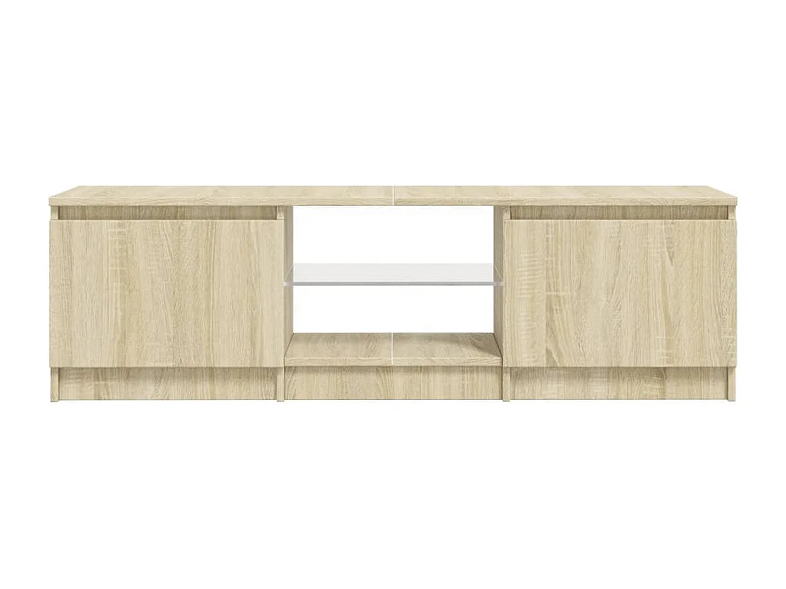 Vasil  Meuble TV avec lumières LED chêne sonoma 140x40x36 cm
