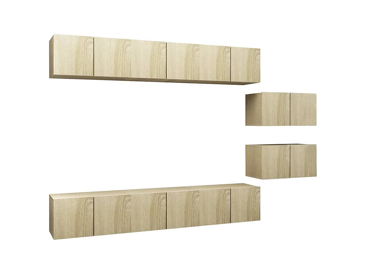 Clara  Meubles TV 8 pcs Chêne sonoma Bois d'ingénierie