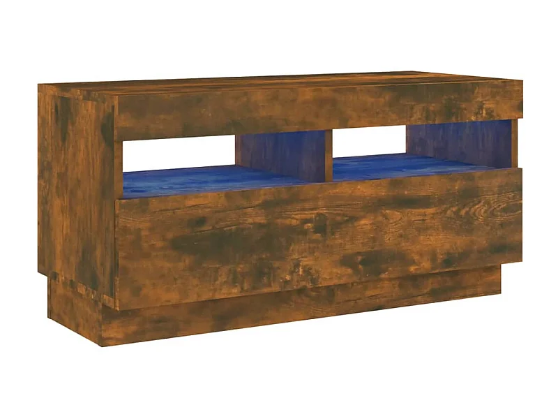 Roelant  Meuble TV avec lumières LED chêne fumé 80x35x40 cm