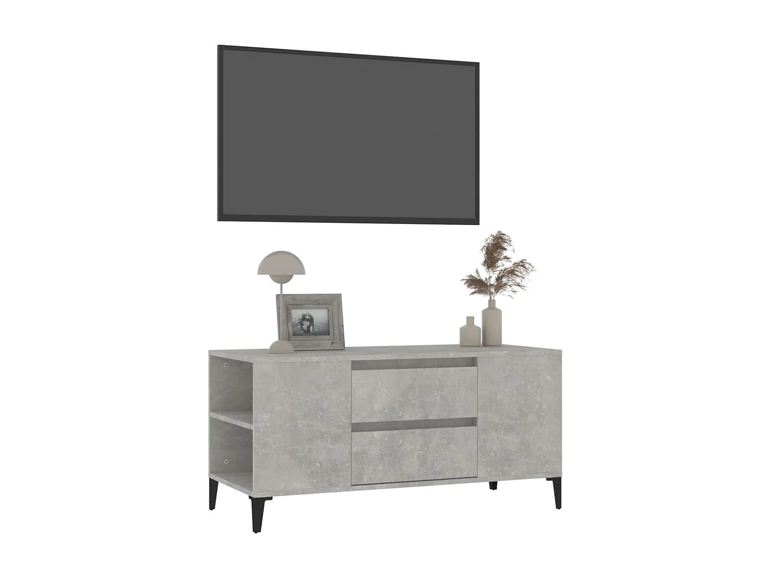 Hermiston  Mueble de TV madera contrachapada gris hormigón 102x44,5x50 cm