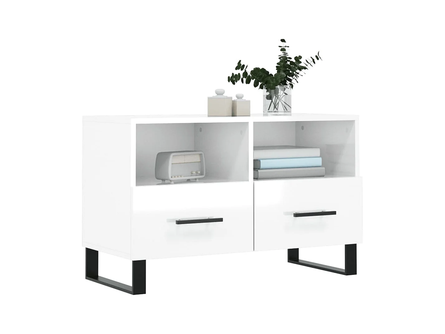 Sigil  Tv-meubel 80x36x50 cm bewerkt hout hoogglans wit