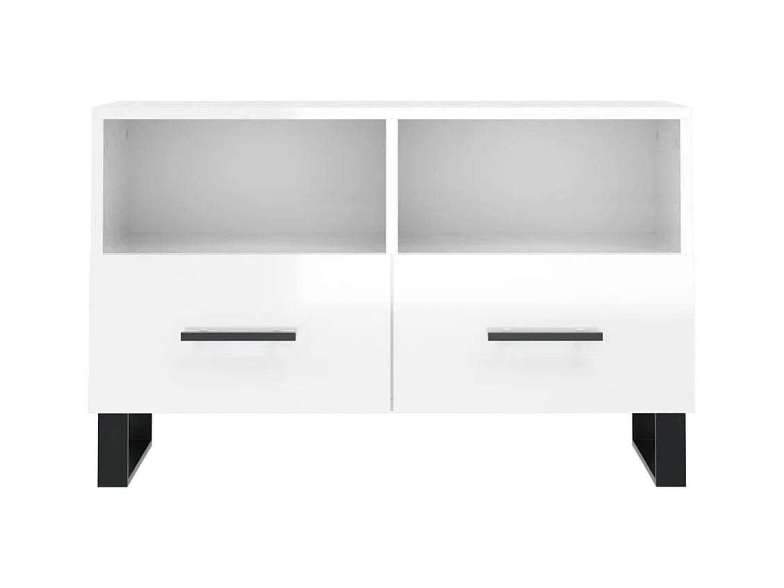 Sigil  Tv-meubel 80x36x50 cm bewerkt hout hoogglans wit