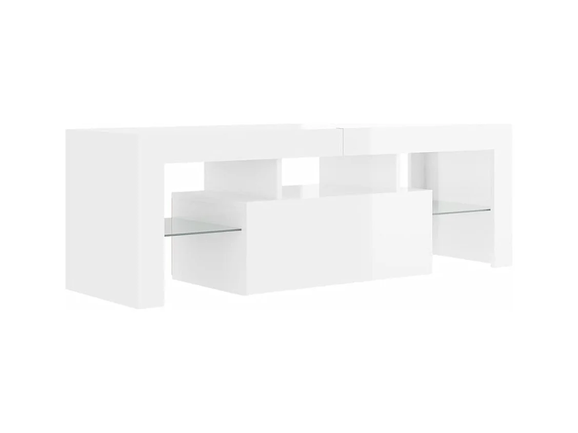 Aiden  Tv-meubel met LED-verlichting 120x35x40 cm hoogglans wit