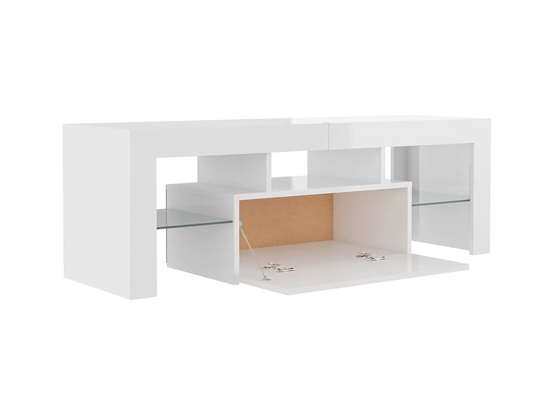 Aiden  Tv-meubel met LED-verlichting 120x35x40 cm hoogglans wit