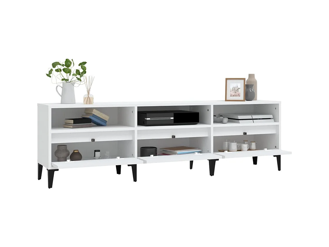 Simon-Pierre  Meuble TV blanc 150x30x44,5 cm bois d'ingénierie