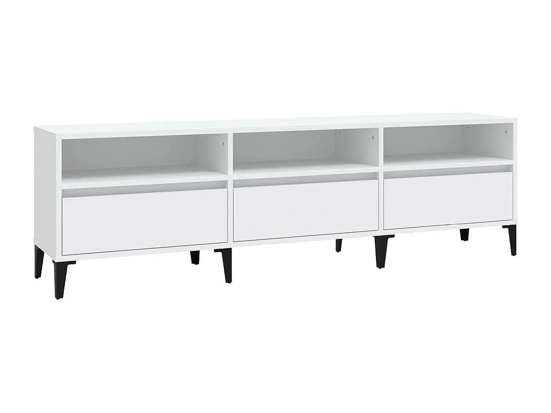 Simon-Pierre  Mueble de TV madera contrachapada blanco 150x30x44,5 cm
