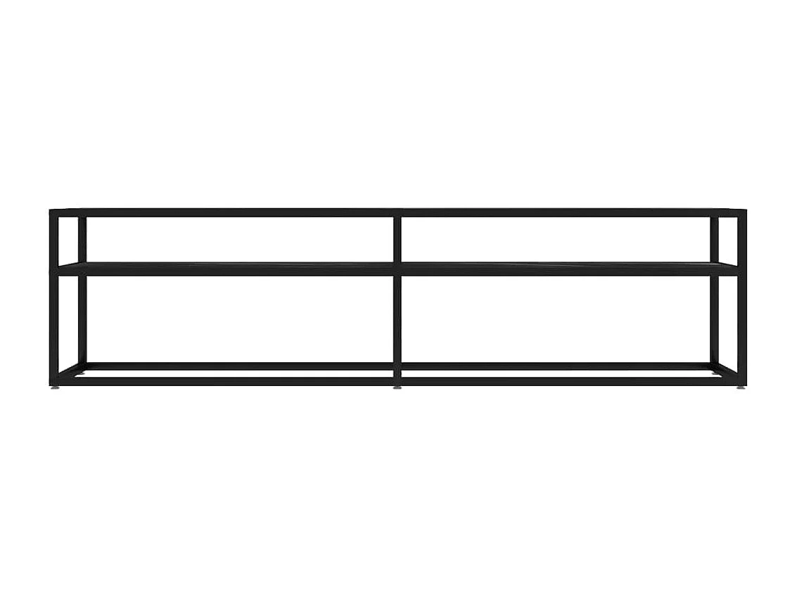 Ballypatrick  Meuble TV Marbre noir 160x40x40,5 cm Verre trempé