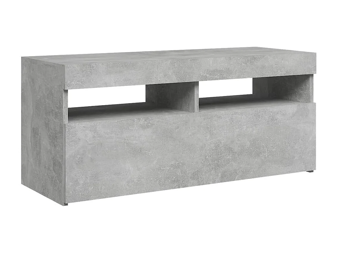 Ilion  Mueble de TV con luces LED gris hormigón 90x35x40 cm