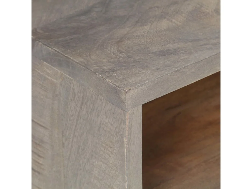 Garden Furniture -  Meuble TV Gris 130x35x51 cm Bois massif de manguier brut