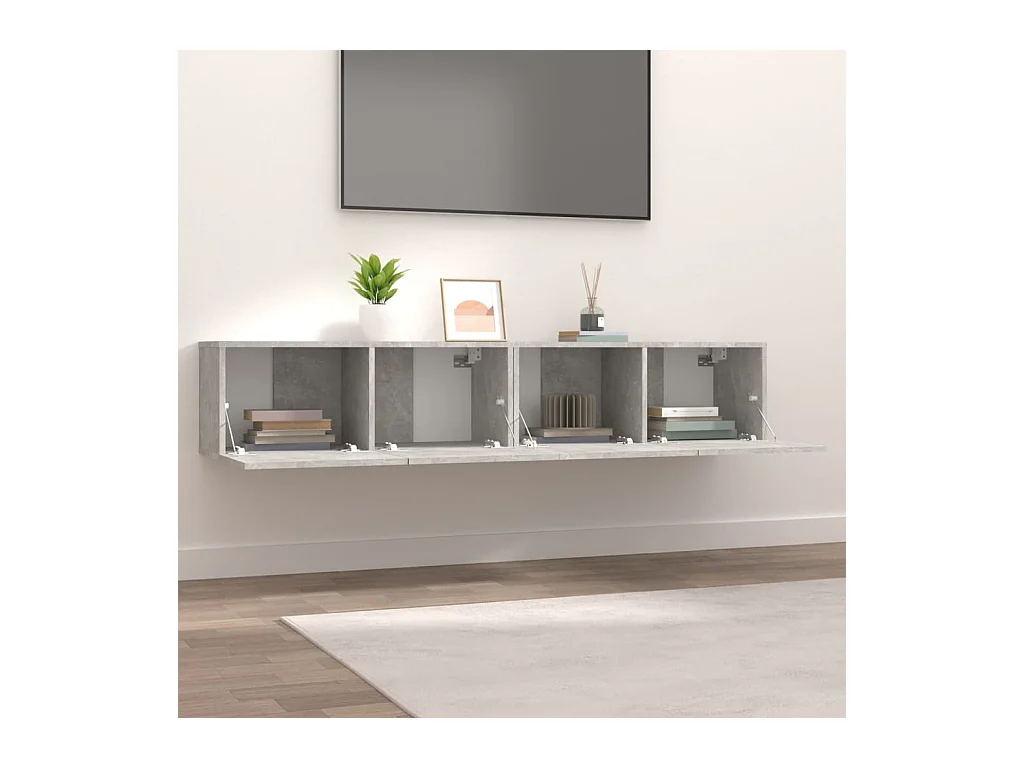 Ballinger  Muebles de TV 2 uds madera ingeniería gris hormigón 80x30x30 cm