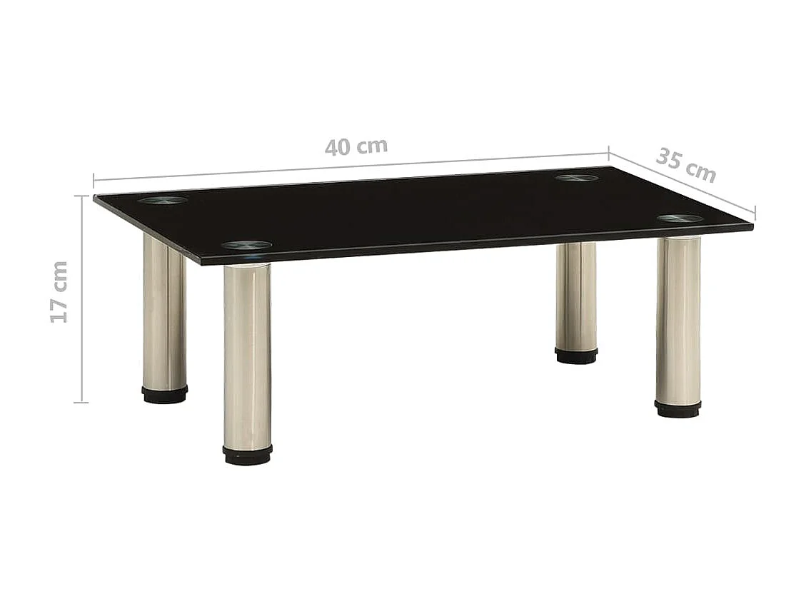 Élie  Tv-meubel 40x35x17 cm gehard glas zwart