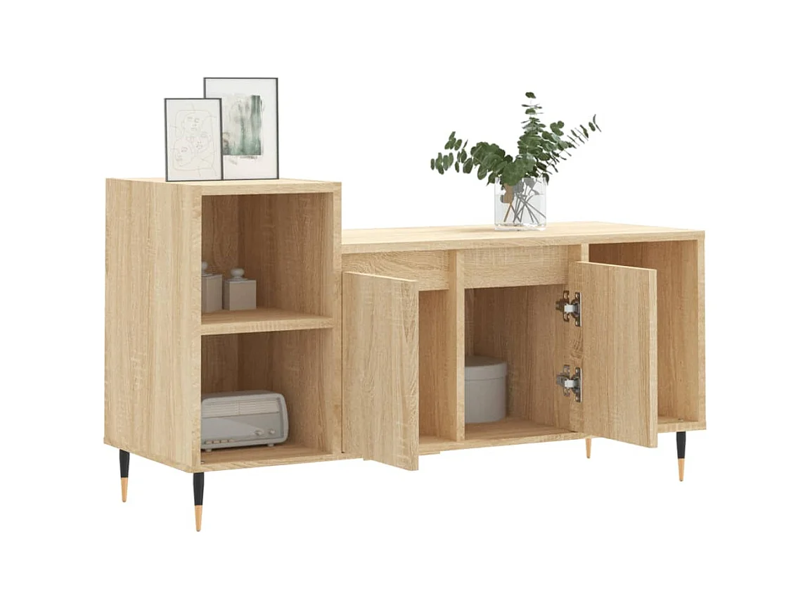 Nyrena  Meuble TV Chêne sonoma 100x35x55 cm Bois d'ingénierie
